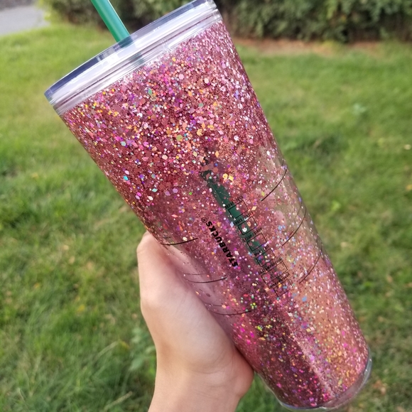 🆕️Starbucks, Custom Rose Gold Holo Tumbler - Picture 7 of 10